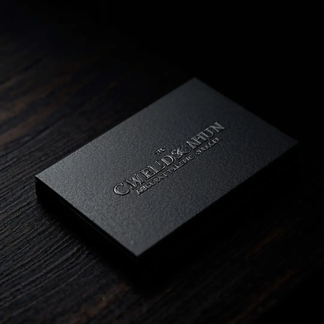 Embossed business cards with raised lettering
